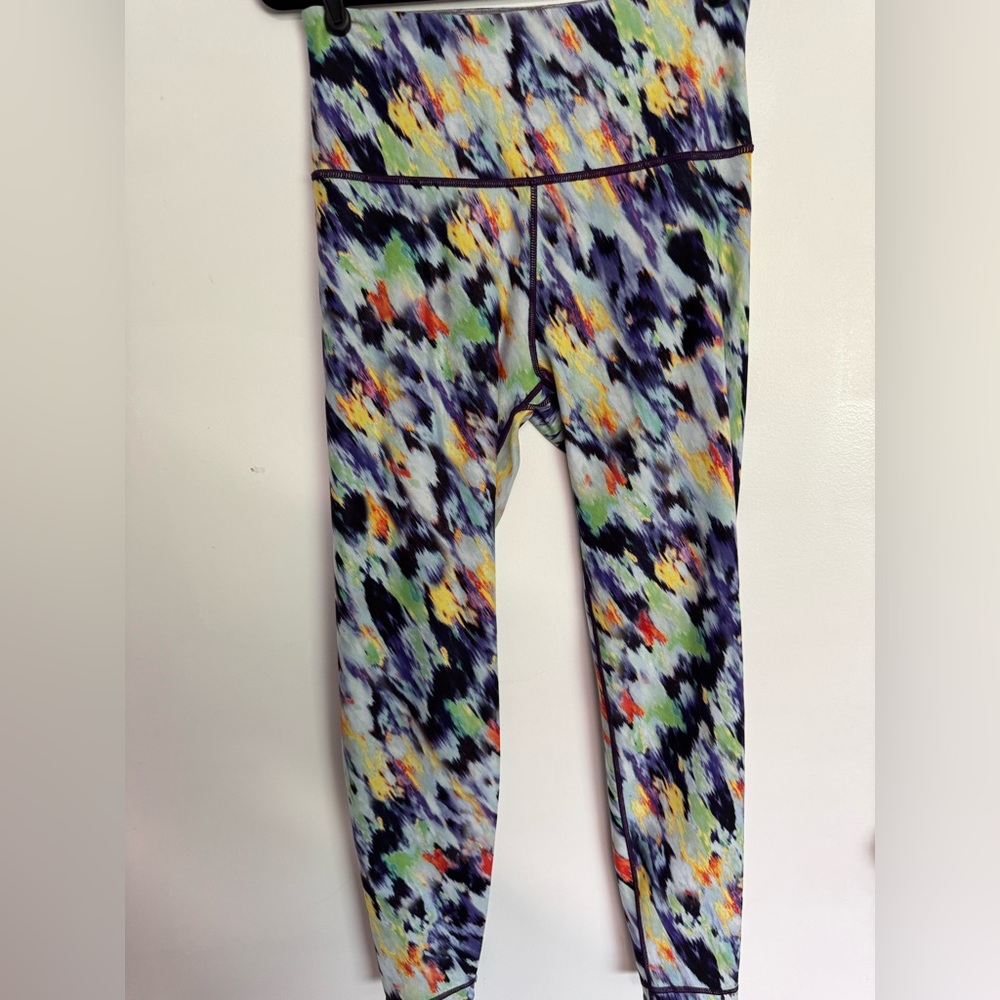 Peloton Purple and Green Leggings Vibrant Athletic Wear